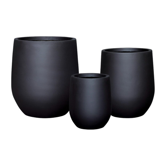 Dark Matte Round Planter