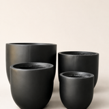Black Matte Fiber Clay Pots