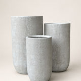 White Textured Planters Set