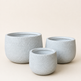 Luxury Textured White Fiber Pot