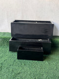 Fiberglass Rectangular Long Black Pot