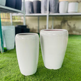 Ceramic Shiny Tall Pot (White)