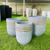 Ceramic Sky Blue w/ Golden Stripe Pot