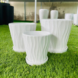 Ceramic Wavy Pot (White)