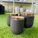 Ceramic Black Pot w/ Golden Lines