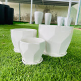 Ceramic Low Pot (White)