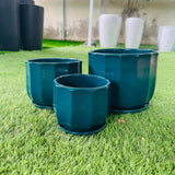 Ceramic Low Pot (Green)