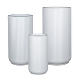 Lined White Fiber Planter