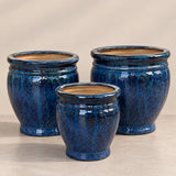 Blue Glazed Ceramic Pot