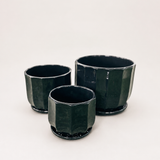 Ceramic Low Pot (Black)