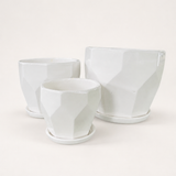 Ceramic Low Pot (White)
