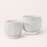 Ceramic Low Round Pot (White)