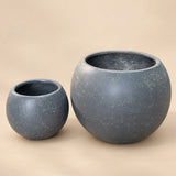Crackle Globe Planter (Slate Grey)
