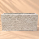 Ribbed Stone Rectangular Planter (Beige)