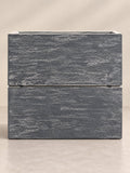 Ribbed Stone Rectangular Planter in charcoal with slate-look ribbed texture