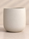 Round Bowl Planter in cream, large fiberglass planter