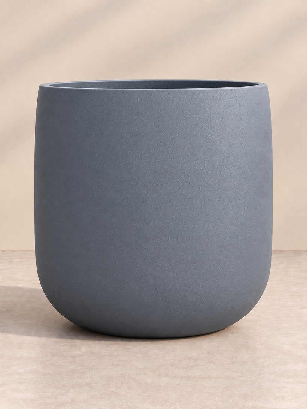 Round Bowl Planter in slate grey, front view