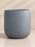 Round Bowl Planter in slate grey, large fiberglass planter