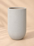 Tall Cylinder Planter in cream, fiberglass floor planter