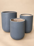 Tall Cylinder Planter in slate grey, small, medium and large sizes