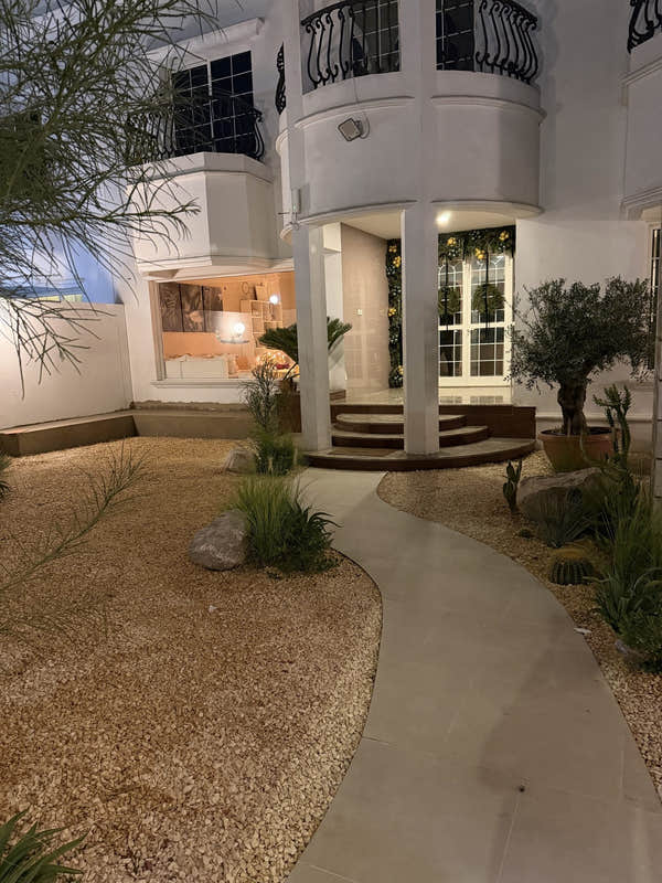 Courtyard at night